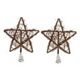 thumbnail image 5 of UPOUART 2-Pack Rustic Wood and Wicker Star Tree Toppers, Christmas Tree Decorations for Holiday and Family Celebration Festivities, 5 of 8