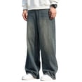 thumbnail image 4 of Mens Baggy Jeans Y2K Vintage Denim Pants Casual Loose Fit Hip Hop Trousers, 4 of 5