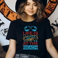 thumbnail image 3 of Life Is Better at the Beach T-Shirt – Summer Quote Graphic Tee, Navy, Size 4XL, 3 of 6