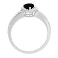 thumbnail image 2 of 0.755 ct Pear Cut Natural Onyx Solitaire with Simulated Diamond Accents 18K White Gold Womens Engagement Ring, 2 of 4