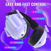 Ecomoment Wireless Gaming Headset Compatible for PS5 Switch PC Mac, 2.4 GHz/Bluetooth 5.2 Gaming Headphones with Noise Cancelling Microphone 40+ Hours Battery Life,3.5mm Wired for Xbox Series,White