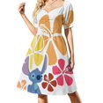 thumbnail image 2 of Vestido clásico de manga corta con cuadros de carreras y diseño redondo de Target para mujer, ropa de verano 2025., 2 of 7