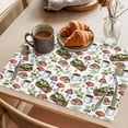 thumbnail image 3 of Red Mushroom Placemats Set of 6 Frog Coffee Bread Sage Green Bread Brown Place Mats Indoor Wipeable Table Mats Washable Cloth Dining Table Placemats for Kitchen Holiday Party Home Decor 13x19 Inch, 3 of 9