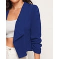 thumbnail image 2 of Remikst Women’s Casual Short Blazers 3/4 Sleeve Knit Cropped Office Business Open Front Blazer Jackets, 2 of 5