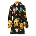 thumbnail image 2 of Vintage Floral Flower Pattern Women Bathrobe One Size Univeral Fits, Floral Fashion Lightweight Plush Fleece Long Robe For Women, 2 of 3