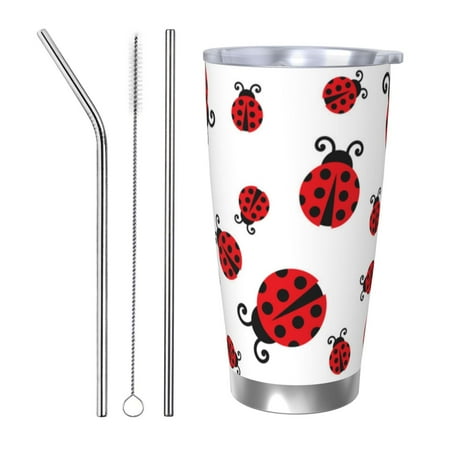 

Matuu Fly Flying Ladybug for 20oz Durable Thermal Cups Keep Drinks Cold and Hot Insulated Car Mug with Lid-Straw Three-piece Set