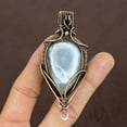 thumbnail image 2 of Natural Owyhee Opal Gemstone Handmade Copper Wire Wrap Pendant 2.25", 2 of 4