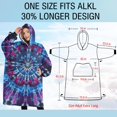 thumbnail image 4 of Oversized Wearable Blanket Hoodie,Colorful Tie Dye Pattern Sherpa Blanket Hoodie with Super Pockets,Super Warm Fuzzy Pullover for Women & Men, 4 of 6