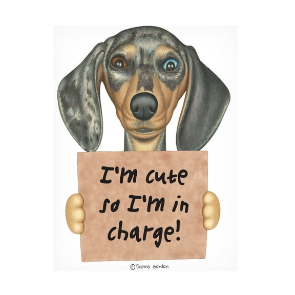 Danny Gordon Art 'Dappled Dachshund Blue Brown Eyes' Canvas Art