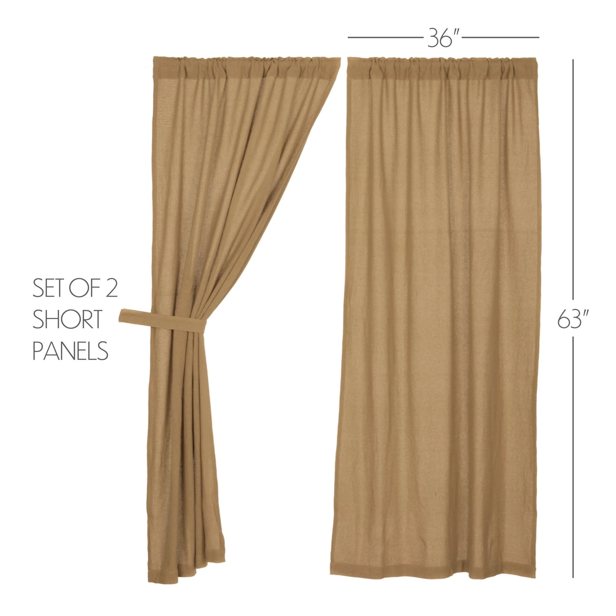 VHC Brands Burlap Curtain Panels - Thumbnail 3