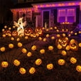 thumbnail image 2 of ICQOVD Halloween Decorations Solar Pumpkin Lamp,Waterproof Swaying LED Garden Light with Spooky Bat Design for Yard,Walkway,Patio & Halloween Party Decor, 2 of 5