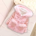 thumbnail image 6 of Edvintorg 7M-4Y Fleece Jacket Kids Girls Winter Coat Solid Hooded Fleece Lined Thick Down Coats Puffy Cotton Jackets with Zipper Children's Outerwear Girl, 6 of 7