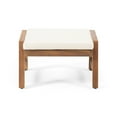 thumbnail image 7 of Sasha Acacia Wood Outdoor Ottomans with Cushion, Set of 2, Brown and Cream, 7 of 7