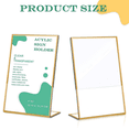 thumbnail image 2 of 24PCS Gold Frame Acrylic Sign Holder Wedding Table Number Holder Slanted Menu Double Sided Stand, 4X6Inch Vertical, 2 of 5