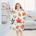 thumbnail image 5 of FORMRS Wearable Blanket Hoodie with Sleeves for Kids Cozy Flannel Sweatshirt, Hand Drawn Autumn Leaves, 5 of 7