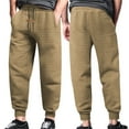 thumbnail image 3 of Sweat Pants for Mens Mens Casual Pants Men's Lace Up Solid Color Floral Foot Casual Pants, 3 of 4
