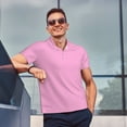 thumbnail image 4 of Balery Pink Camisa Polo de Hombre con Estampado, de Manga Corta y Tejido Medio, Camisa Tipo Golf Polo-Medium, 4 of 6