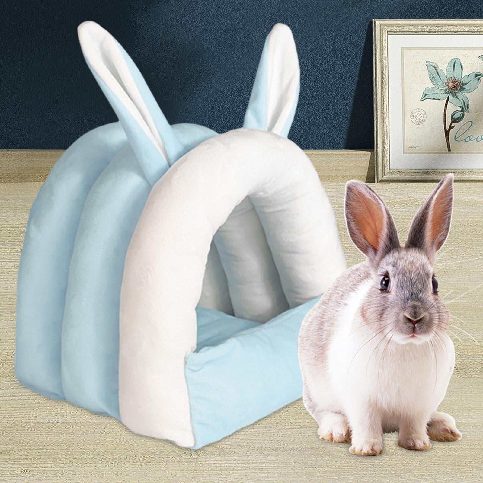 TOOYFUL Guinea Pig Cave Beds Rabbit Bed House Nest Comfortable Winter Warm Small Animal Hideout Bunny Bed for Bunny Ferret Chinchilla blue