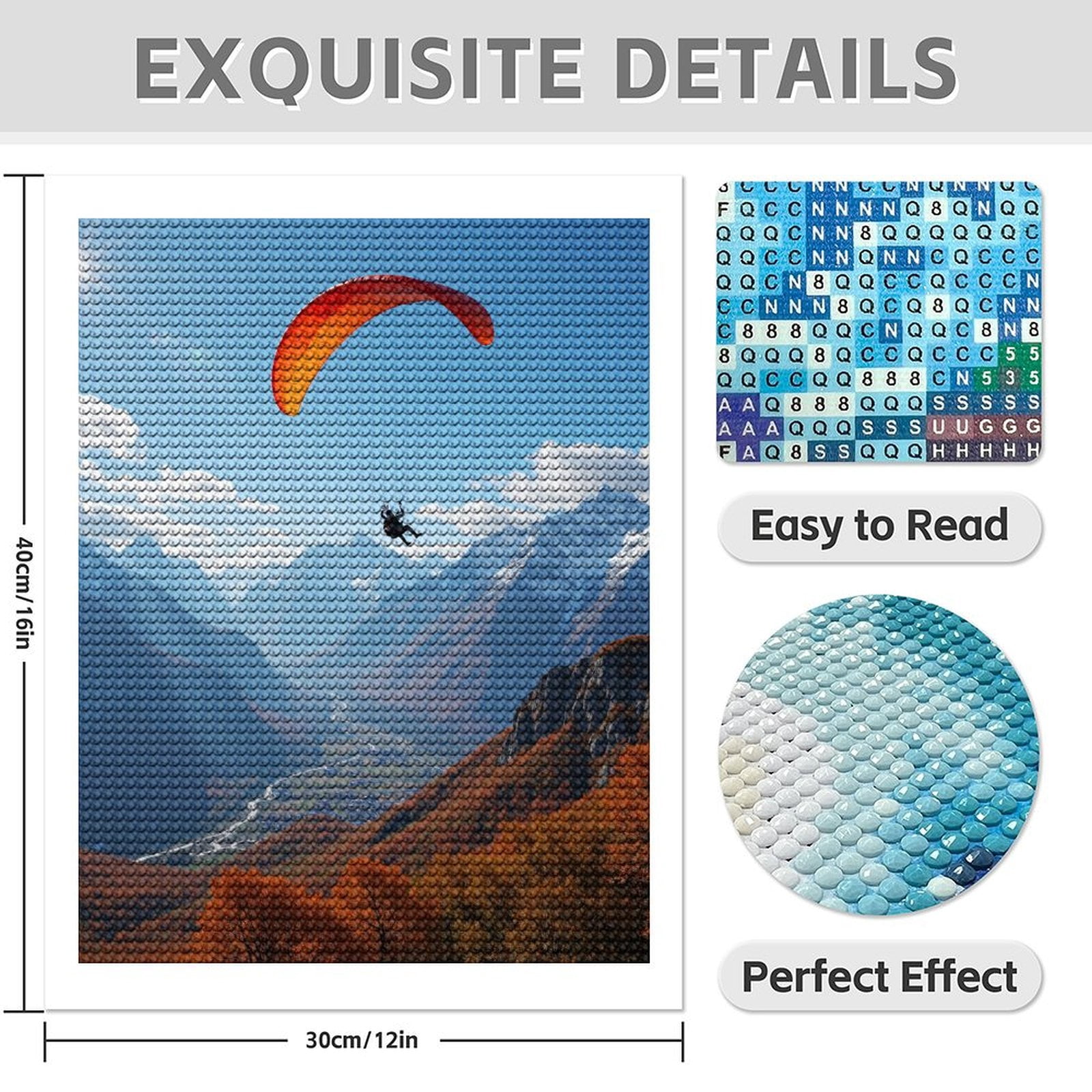Diamond Art Kits for Adults - 5d Paraglider Above Autumn Valley Diamond Painting for Adults, Diamond Art for Adults Beginners, Diamond Painting Kits for Adults for Home Wall Decor