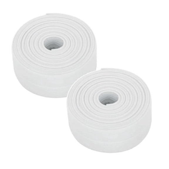 LYCAQL Caulk Tape, 2 Rolls Caulking Tape Sealant Strip, White Caulk Tape Waterproof Self Adhesive, Bathroom Shower Bathtub Toilet Caulk Strip with Sealing Tool(1.5"x10.5Ft)