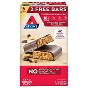 Atkins Meal Bar Chocolate Peanut Butter Pack (14 Count + 2 Bonus Bars)