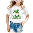 thumbnail image 4 of ibiyuan Girls T Shirts Size 10 Little Girl Shirts St. Patrick's Day Clover Shamrock Holiday Short Sleeve Green Crew Irish Saint Tee Toddler Clothes,6-7 Years, 4 of 4