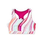 Avia Girls Printed to Solid Reversible Fashion Sports Bras, Sizes 4-18 & Plus