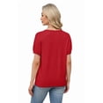 thumbnail image 5 of WIHOLL Short Sleeve Sweater for Women Round Neck Knit Work Tops Beach Fashion Vacation Clothes Summer Outfits 2026 Red Tops, 5 of 8