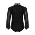 thumbnail image 2 of Doomiva Kids Boys Shiny Latin Tango Ballroom Dance Leotard Top Long Sleeve Bodysuit Gymnastics Modern Dancewear Black 6, 2 of 7