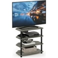 thumbnail image 3 of Furinno Turn-N-Tube Easy Assembly 4-Tier Petite TV Stand, French Oak Grey/Black, 3 of 6