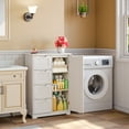thumbnail image 4 of 33'' Small Food Pantry Cabinet with Doors and Shelves, Noelse Wooden Kitchen Storage Cabinet with 4 Drawers for Kitchen Organization, White, 4 of 10