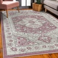 thumbnail image 3 of Vintage Decorative Rug, Grunge Effect Look Curlicue Motif Pattern of Swirls and Shapes Floral Branches, Quality Carpet for Bedroom Dorm and Living Room, 6 Sizes, Raspberry Grey, by Ambesonne, 3 of 4