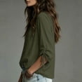 thumbnail image 5 of Horkkom Button Down Shirts for Women Long Sleeve V Neck Linen Shirts Trendy Solid Color Loose Casual Tops L, 5 of 7