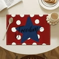 thumbnail image 4 of Beautynvta 4th of July Placemats, Patriotic Linen Table Mats, America Flag Stars Stripe Place Mats for Independence Memorial Day Party Kitchen Dining Decoration, 11.8x17.7 In, 4 of 7