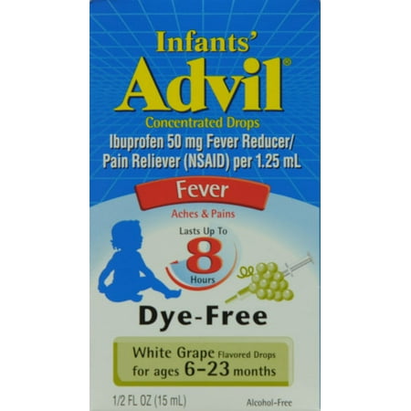 ***DISCONTINUED*** INFANT ADVIL WHITE GRAPE DYE FREE 0.5 OZ.
