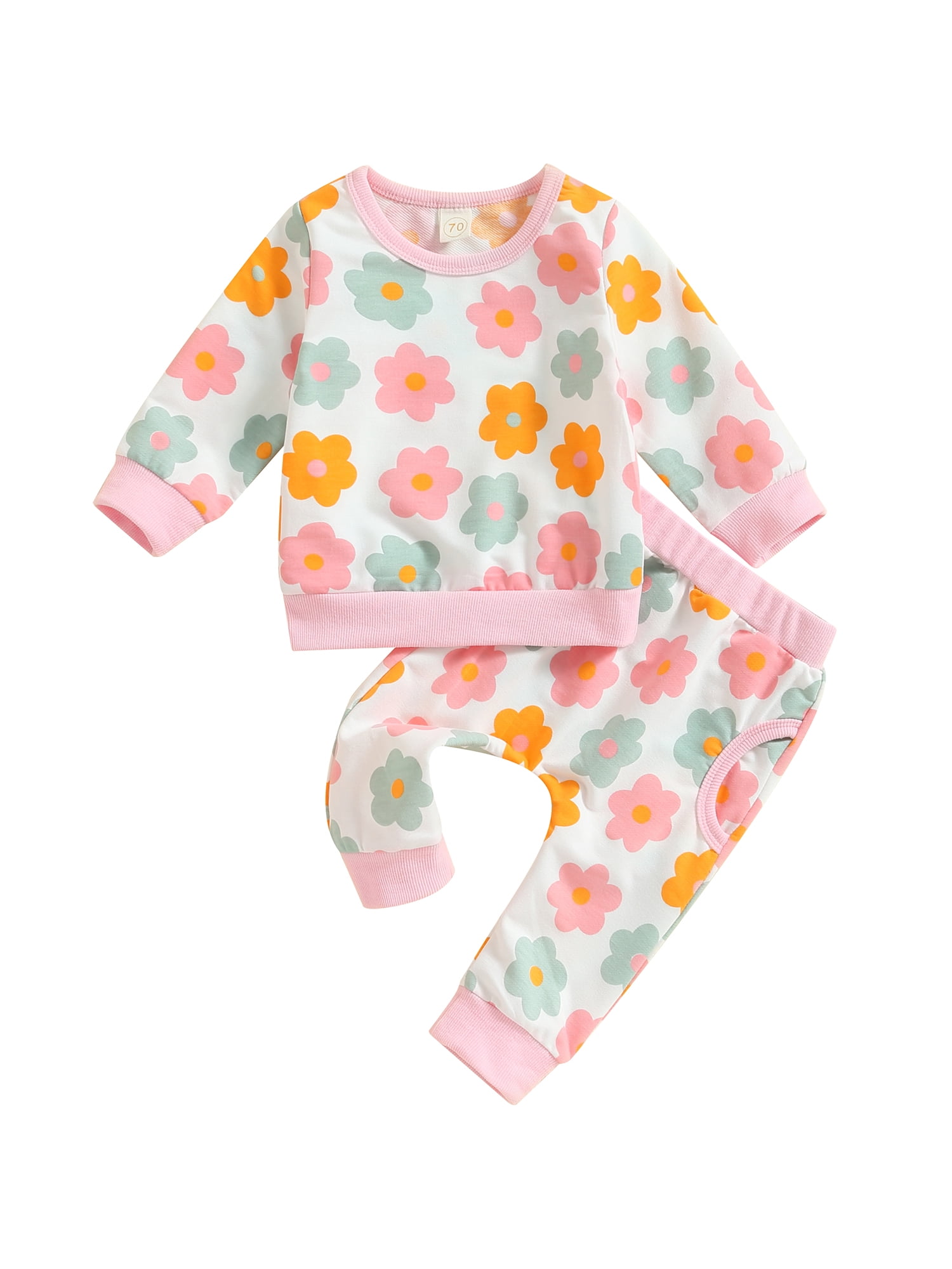 Wassery Toddler Baby Girls Fall Clothes Long Sleeve Floral Print