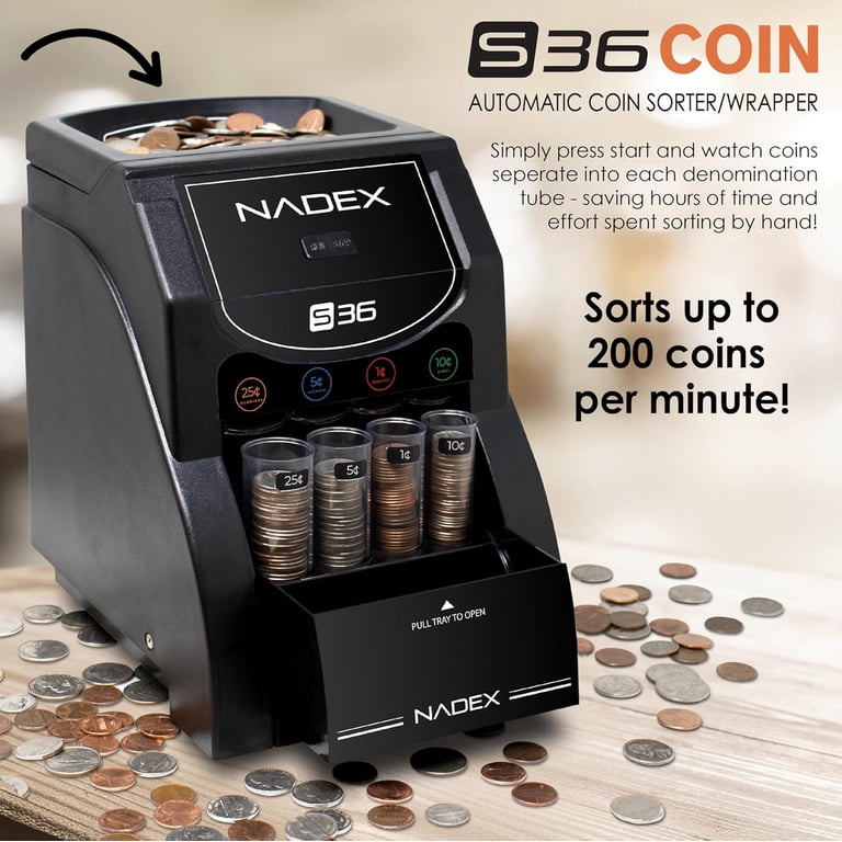 Nadex 36SN Automatic Coin Sorter and Wrapper - Walmart.com