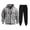 Grey/Black, variant on Honti Men's Tracksuit Set 2 Piece Set Full Zip Casual Jogging Suits with Jogger Jackets And Pants Warm up Outfits Green Large
