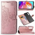 thumbnail image 3 of Dteck Magnetic Shock-Proof Premium PU leather wallet Case with Kickstand and Flip Cover For Samsung Galaxy A70, Rosegold, 3 of 3