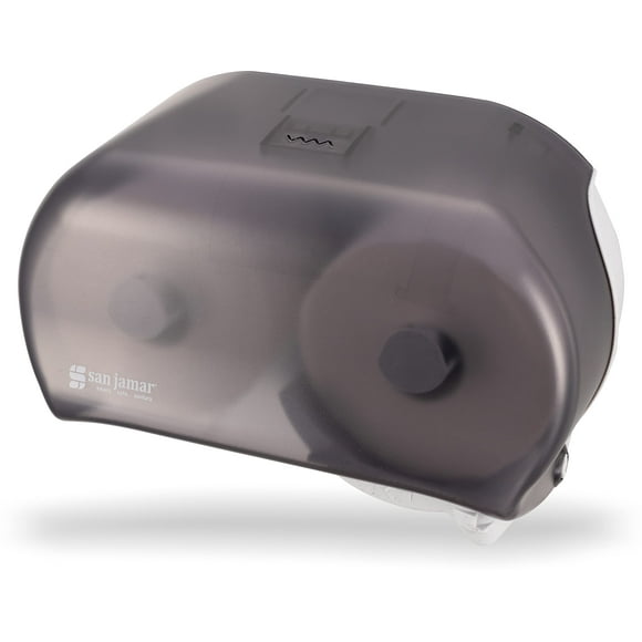 San Jamar Distributeur de Mouchoirs en Plastique Classique Versatwin, Porte-Papier Toilette, Porte-Mouchoirs avec Double Distribution pour Salle de Bain, Commercial, Bureau, Restaurants, Hôpitaux, Écoles, 5.5 Pouces, Perle Noire