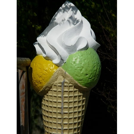 Canvas Print Ice Cream Ice Ball Waffle Cone Stretched Canvas 10 x (Best Wiffle Ball Fields)