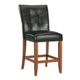 thumbnail image 3 of Weston Home Achillia Tufted High Back Counter Height Stools, Set of 2, Dark Brown, 3 of 8