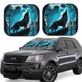 thumbnail image 1 of Fotbe Blue Full Moon Wolf Juego de 2 Piezas de Parasoles para Parabrisas | Bloqueador Solar para Auto | Accesorios Plegables para Protección Solar Interior-Medium, 1 of 6