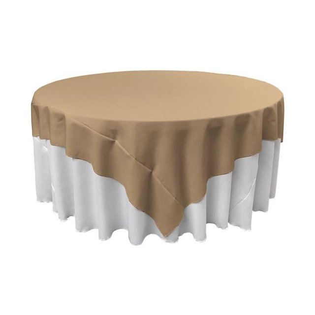 LA Linen TCpop90x90-TaupeP13 Polyester Poplin Square Tablecloth, Taupe - 90 x 90 in.