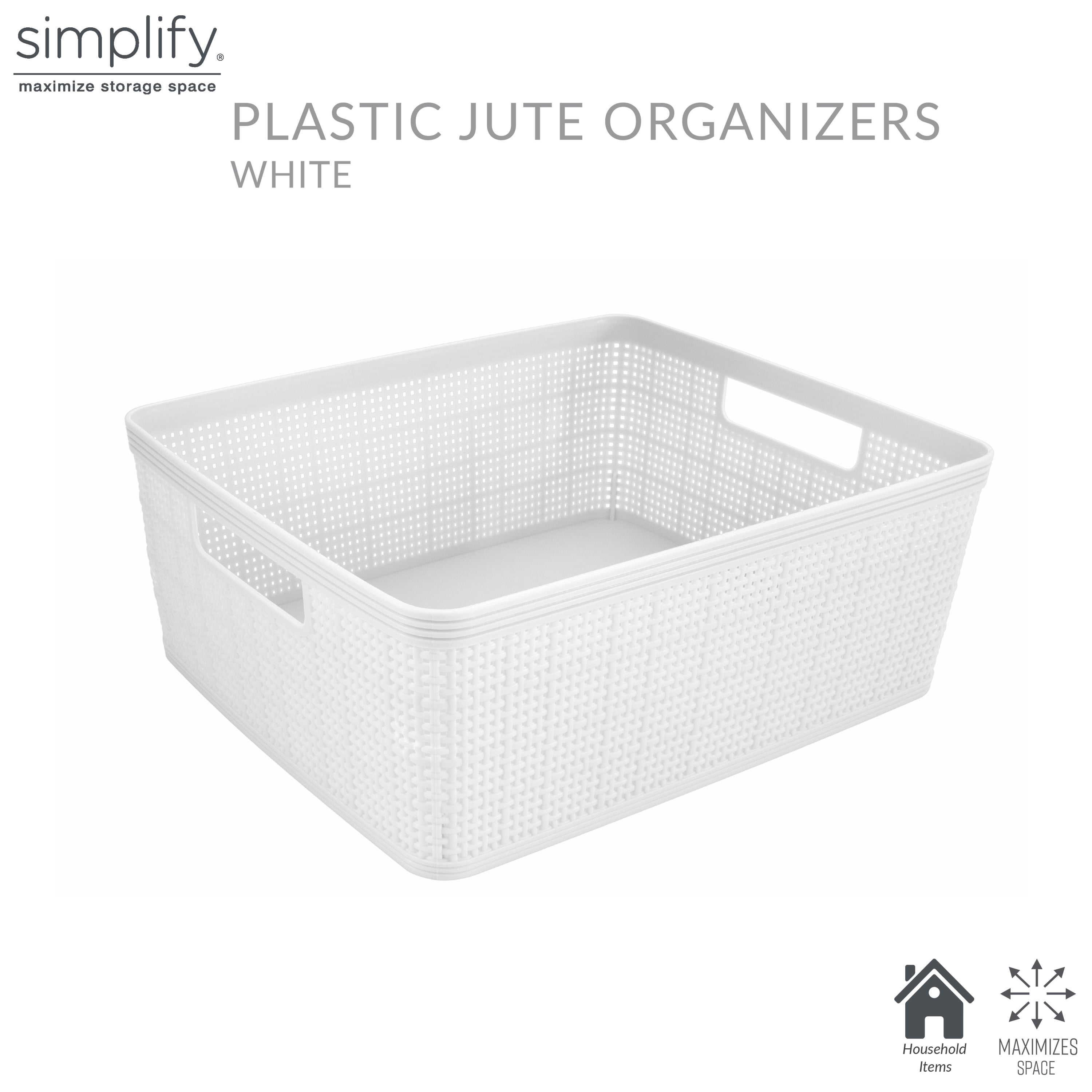 Frcctre 10 Pack Plastic Storage Baskets, White, Green, Orange