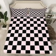 thumbnail image 2 of jejeloiu Pink Black Buffalo Bed Sheets,Modern Abstract Geometric King Sheets,Classic Checkered Sheet Set For Boys Kids,Luxury Bedroom Decor,4-Piece, 2 of 7