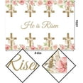 thumbnail image 3 of He is Risen Tablecloth Easter Christian Cross Spring Holiday Decoration Floral Kitchen Dining Room Home Table Cover (60" x 84"), 3 of 5