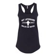 thumbnail image 2 of My Lifeguard Walks on Water Jesus Christ Bible | Womens Inspirational/Christian Jersey Racerback Tank Top, Black, Small, 2 of 3