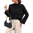 thumbnail image 3 of Sunloudy Pull Tricoté pour Femmes Manches Longues Col Rond Uni Ample Automne Mode Urbaine, 3 of 8
