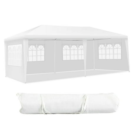 Gymax 10'x20' Outdoor Canopy Weather-resistant Tent Wedding Party Tent 4 Sidewalls W/Carry Bag